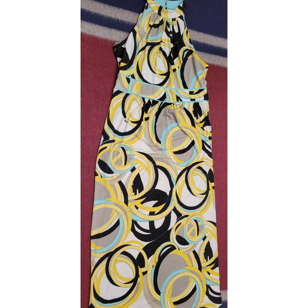 Woman's Sandra Darren Halter Neck Maxi Dress Size 12 (AS IS) Concentric Circle